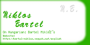 miklos bartel business card